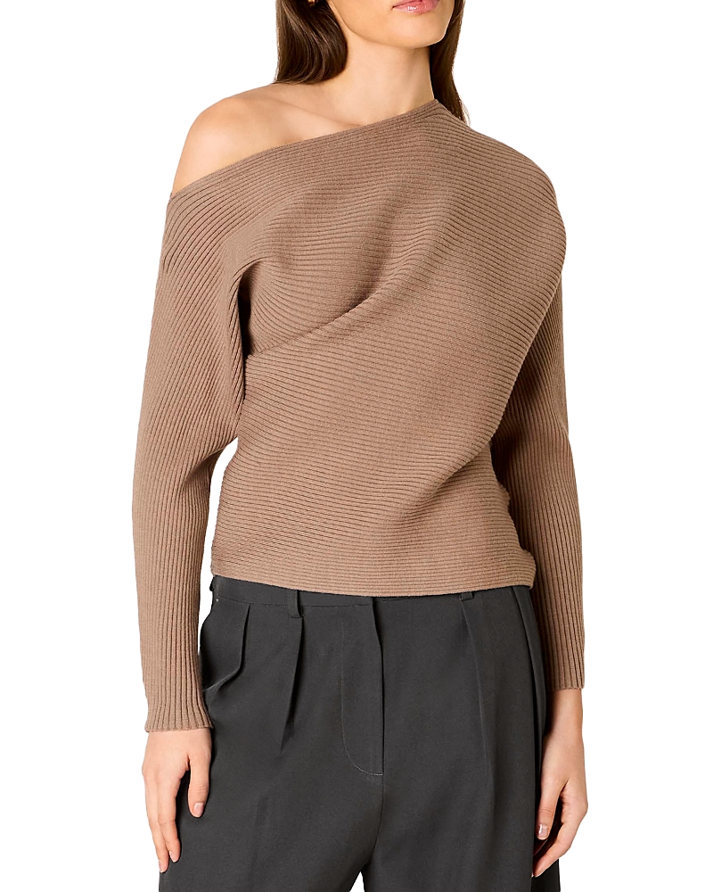 Nia Frances Ottoman Rib One Shoulder Sweater