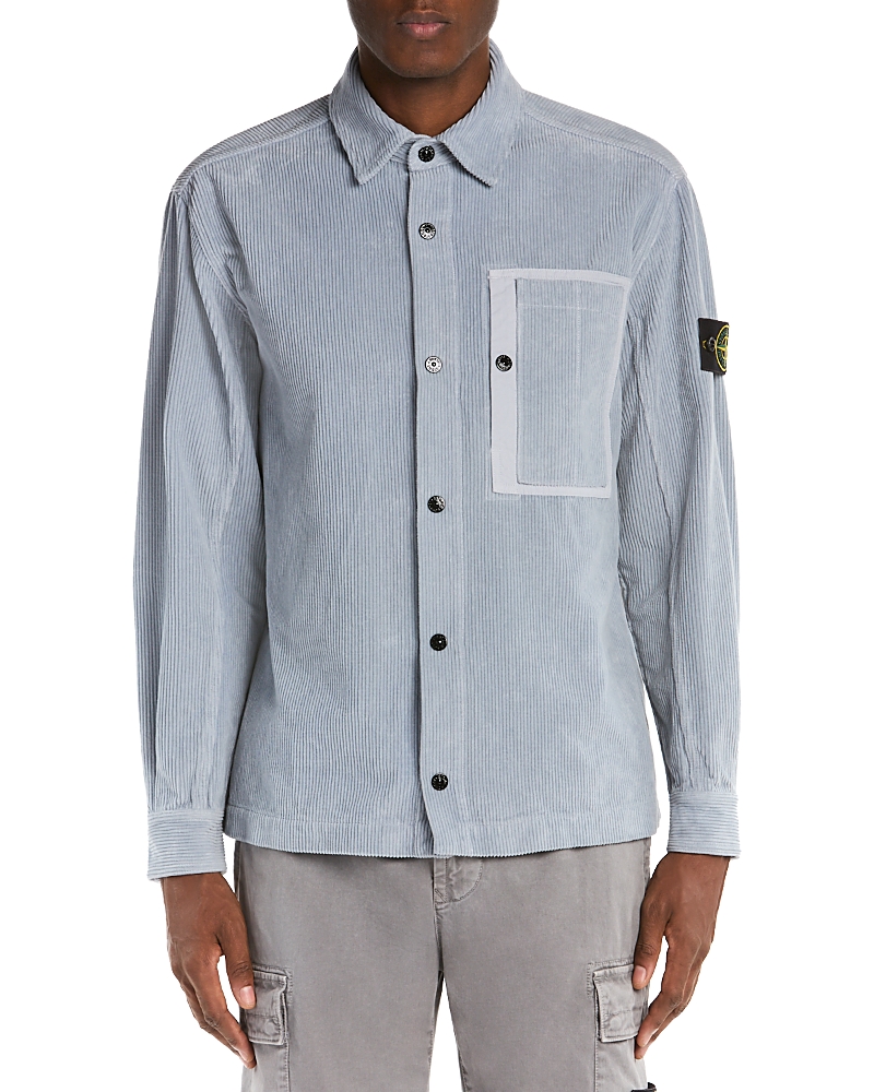 Stone Island Boxy Outline Pocket Cotton Corduroy Overshirt
