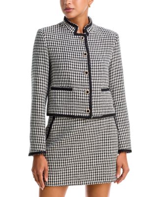 Mixed Houndstooth Button Front Jacket - Exclusive