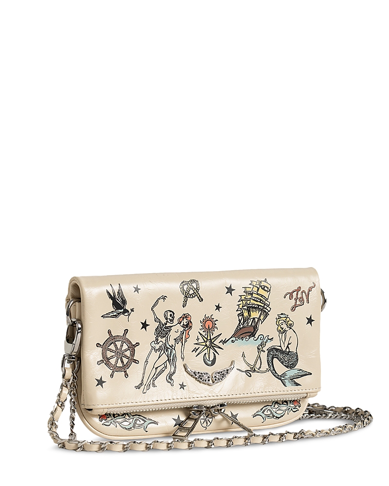 Zadig & Voltaire Rock Mini Tattoo Vintage Effect Patent Leather Pouchette
