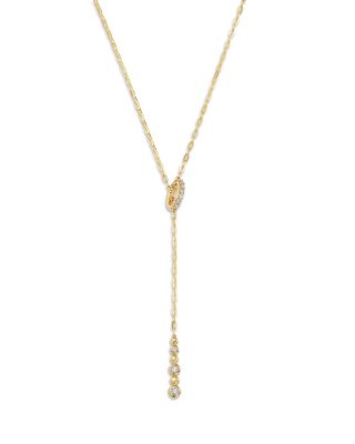 10K Yellow Gold Lab Grown Diamond Lariat Necklace, 0.20 tcw