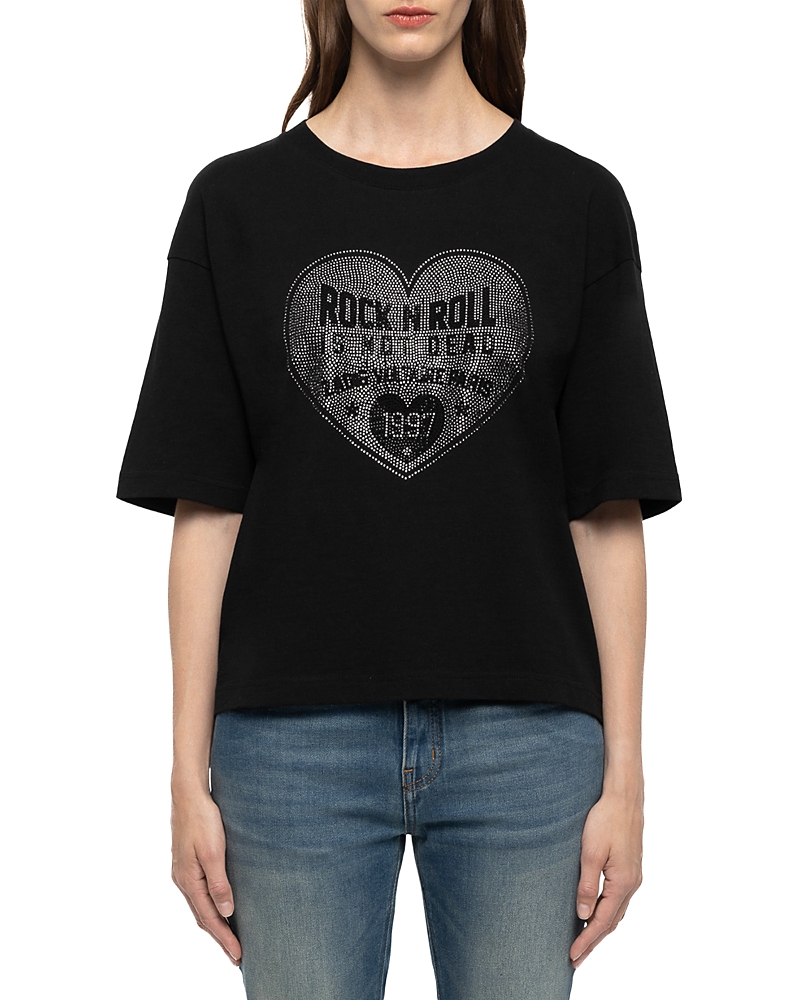 Zadig & Voltaire Taida Bc Heart Rhinestone Tee