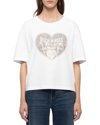 Zadig & Voltaire Taida Bc Heart Rhinestone Tee