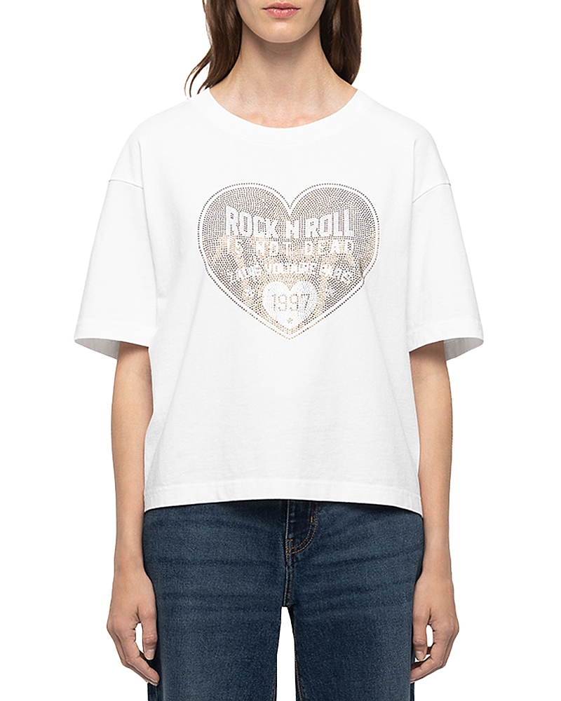 Zadig & Voltaire Taida Bc Heart Rhinestone Tee
