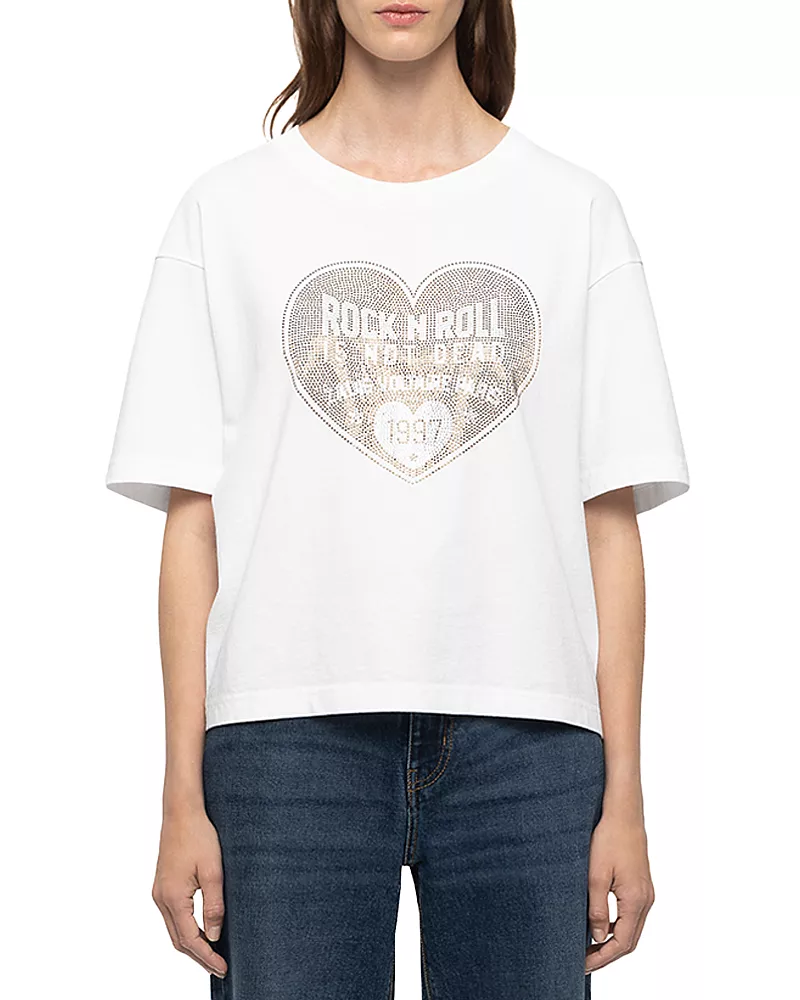Zadig & Voltaire Taida Bc Heart Rhinestone Tee
