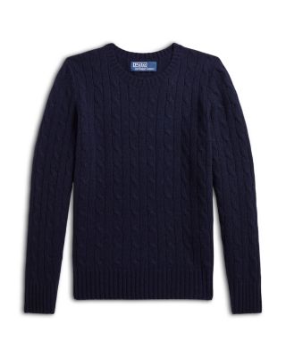 Boys' The Iconic Cable Knit Cashmere Sweater - Big Kid