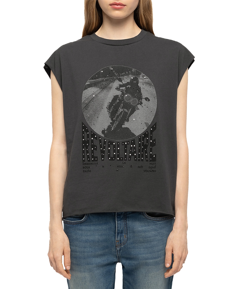 Zadig & Voltaire Cloe Hc Photo Moto Top