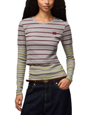 Double Stripe Cotton-Blend Top