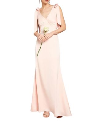Satin Tie-Shoulder Maxi Dress
