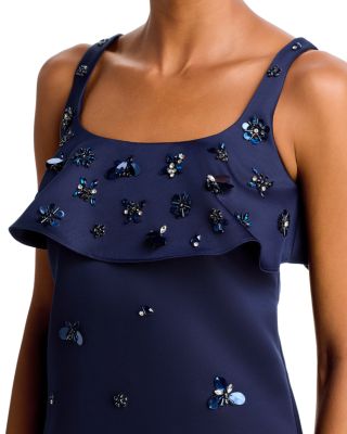 Crystal Embellished Ruffle Mini Dress - Exclusive - thumbnail 4