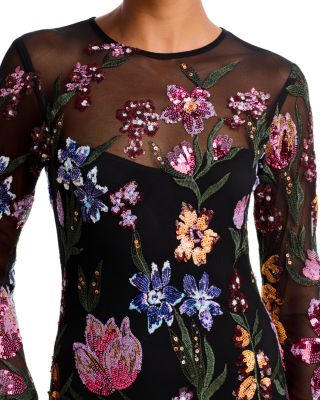Embroidered Mesh Maxi Dress - Exclusive - thumbnail 4