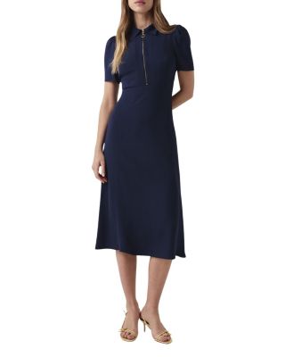 Ghost London Haisley Collared Zip Front Midi Dress