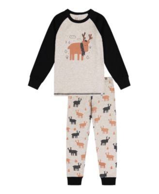  Boys' Elk Organic Cotton Top Pants Two Piece Pajama Set - Little Kid