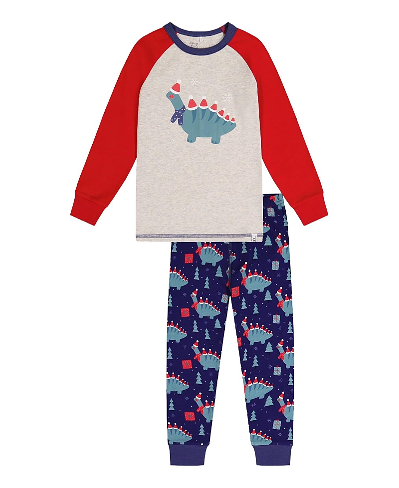 Deux par Deux Boys' Organic Cotton Dinosaur Top Pants Two Piece Pajama Set - Little Kid, Big Kid