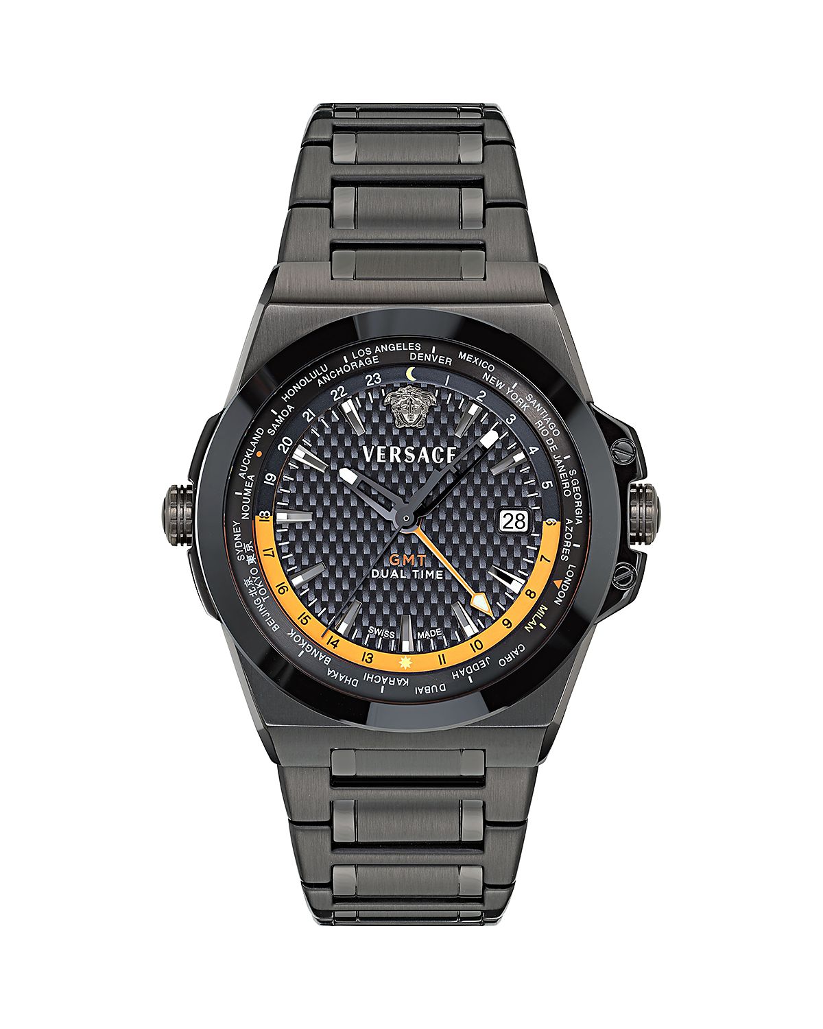 Versace Greca Reaction Gmt Bracelet Watch, 41mm