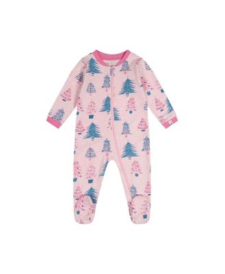  Girls' Tree Organic Cotton Front Zipper Footed One Piece Pajama - Baby