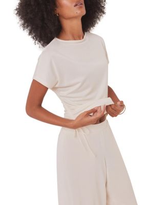  Women's Jersey Ruched Tie Detail Top