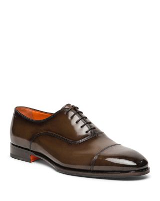 Santoni Men's Leather Cap Toe Oxford Dress Shoes