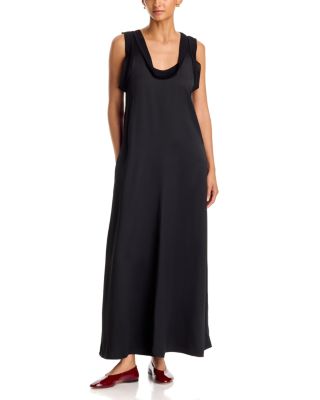 Toteme Ribbed Trim Scoop Neck Dress