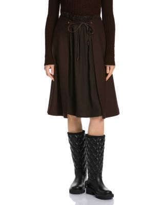 Moncler Layered Look Drawstring Waist Skirt