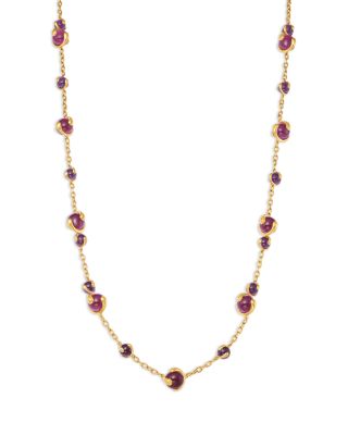 Marina B 18K Yellow Gold Pink Russian Quartz Cardan Necklace, 24