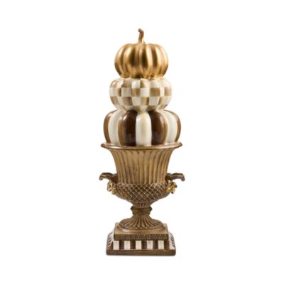 Tabletop Stacked Pumpkins in Urn