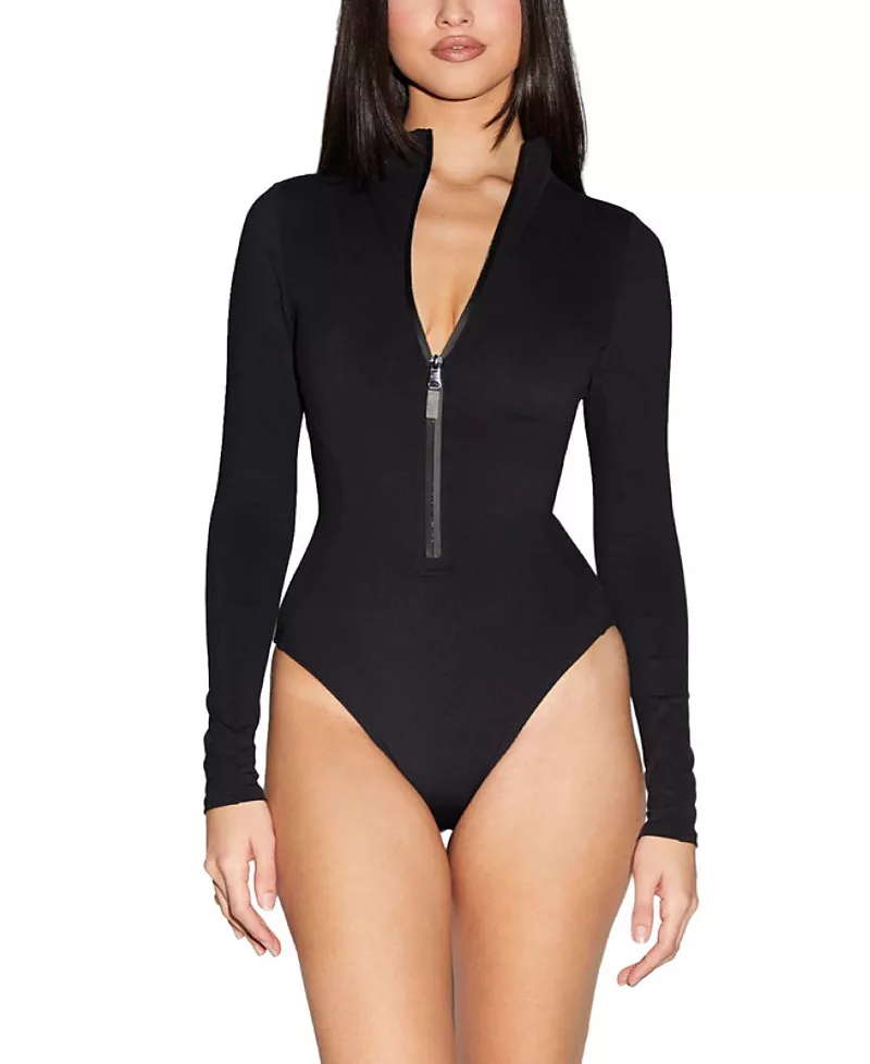 TA3 Mega Sculpting Long Sleeve Adjustable Zip Front Swimsuit
