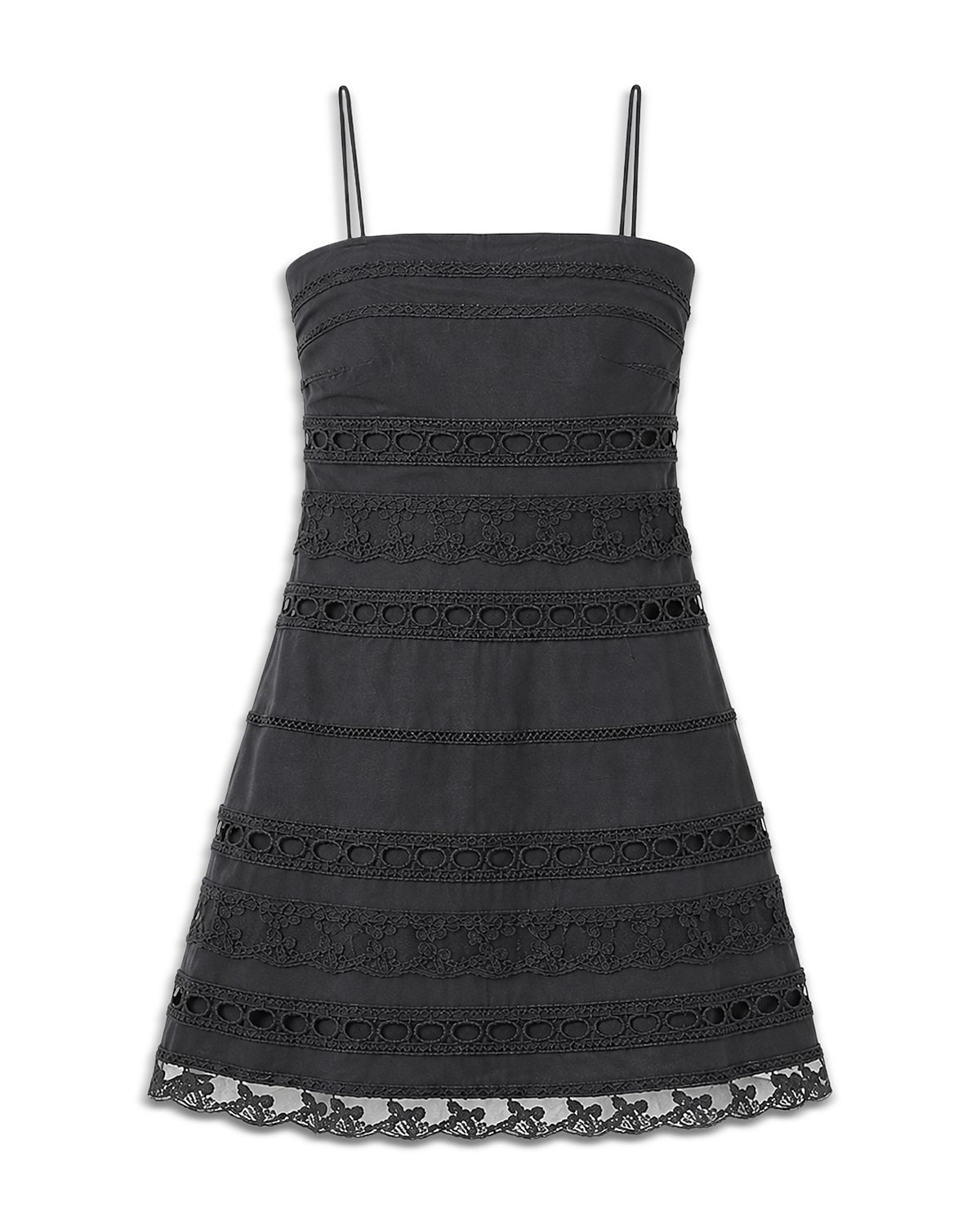 Theme Girls' Isabella Charcoal Cotton Lace Heart Bow Dress - Big Kid