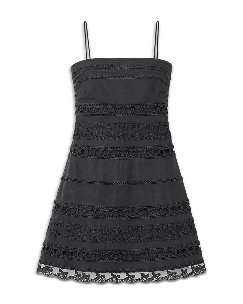 Theme Girls' Isabella Charcoal Cotton Lace Heart Bow Dress - Big Kid