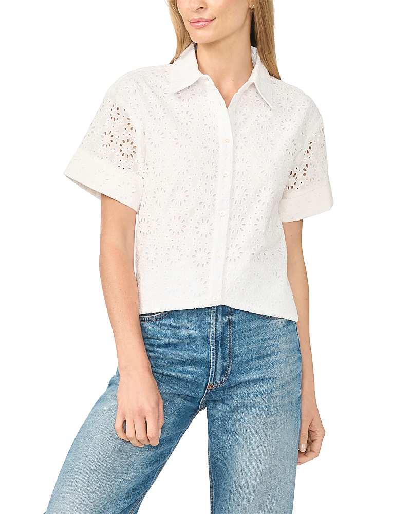 CeCe Cotton Eyelet Shirt