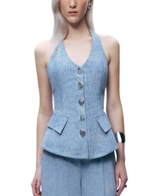 Embellished Halter Neck Bustier Top
