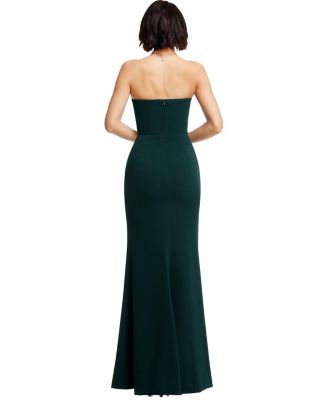 Fernanda Strapless Plunge V-Neck High Slit Gown - thumbnail 4