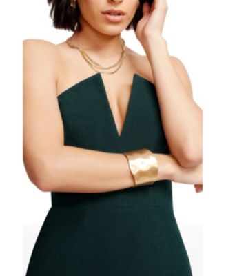 Fernanda Strapless Plunge V-Neck High Slit Gown - thumbnail 7
