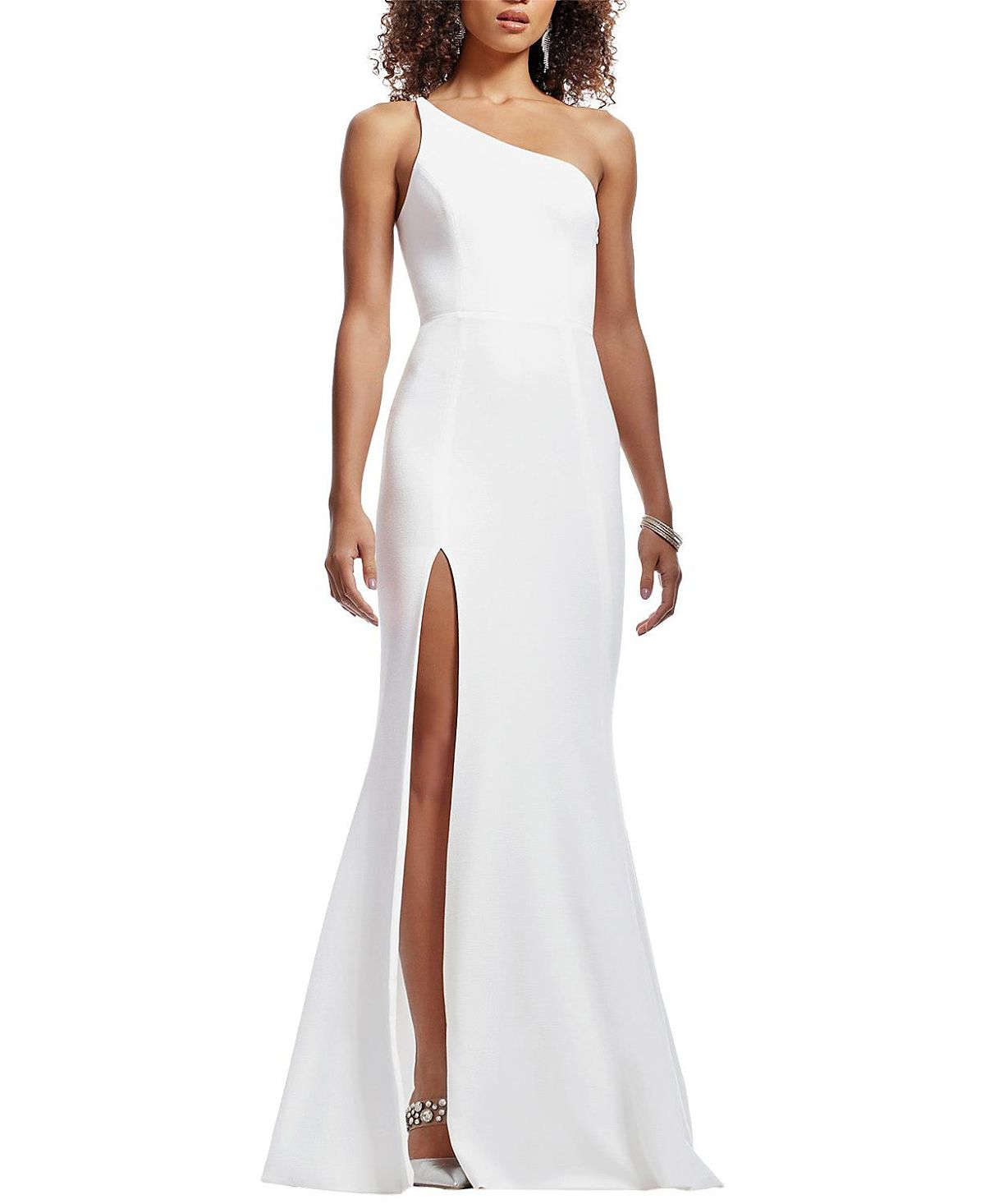 Dress the Population Amy One Shoulder High Slit Gown