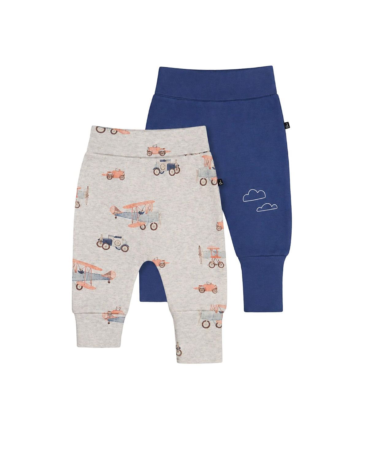 Deux par Deux Boys' Two Pack Organic Cotton Evolutive Pants Printed Airplanes - Baby