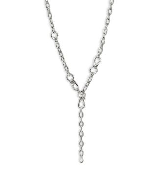 Sterling Silver Surf Link Lariat Necklace, 15-18"
