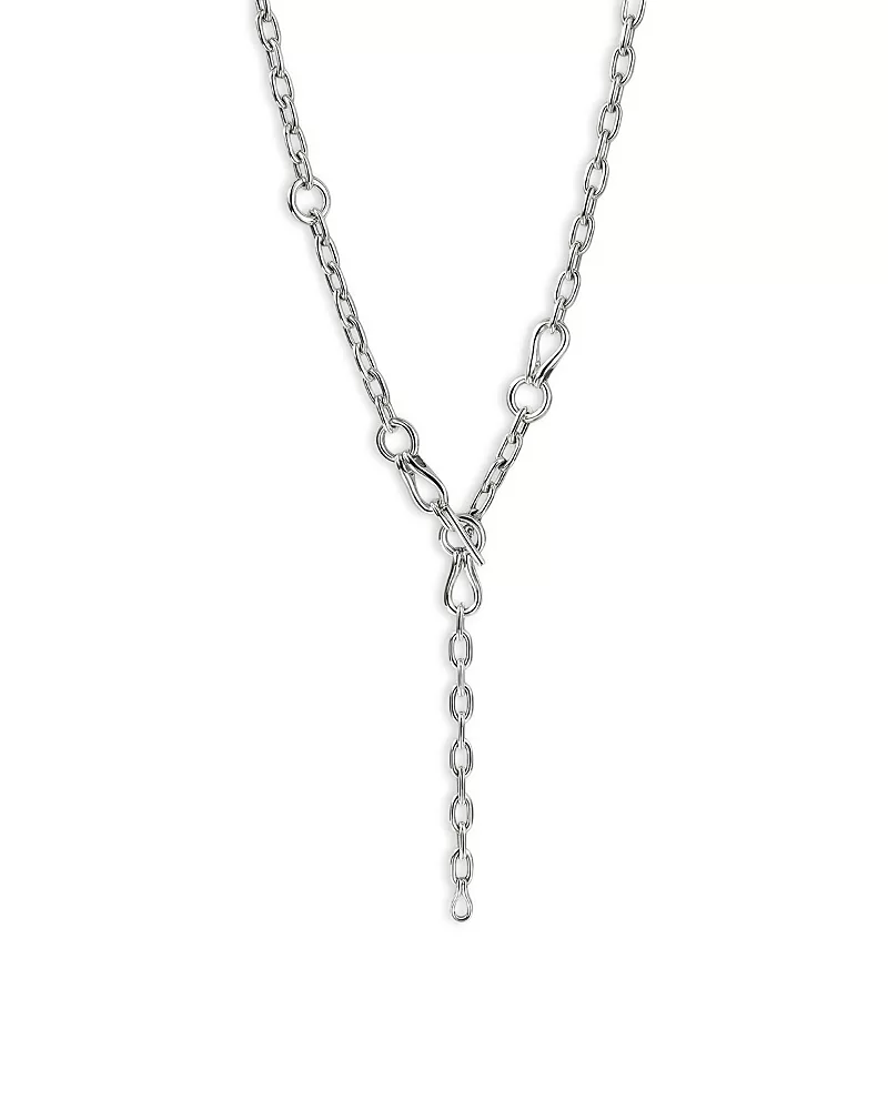 John Hardy Sterling Silver Surf Link Lariat Necklace, 15