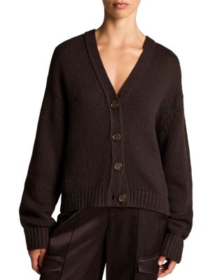 Wool & Cashmere Boxy V Neck Cardigan