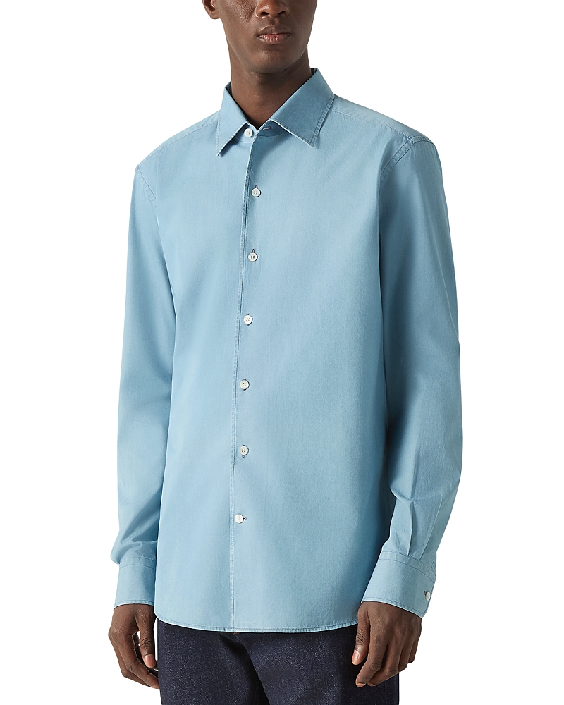 Zegna Light Blue Cotton Denim Shirt