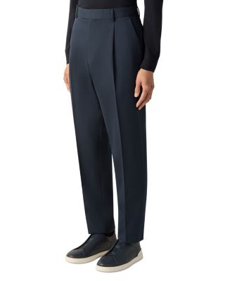 Cotton & Wool Pleated Fit Pants