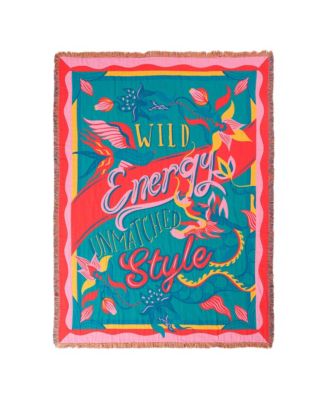  Novelas Fringed Jacquard 100% Cotton Throw Wild, 54" x 71"