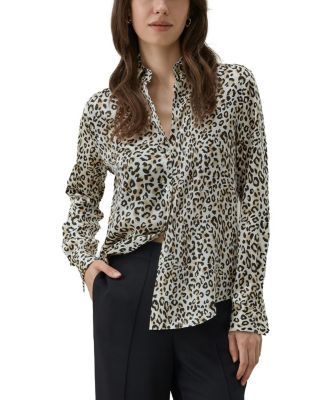  Leopard Print Silk Shirt