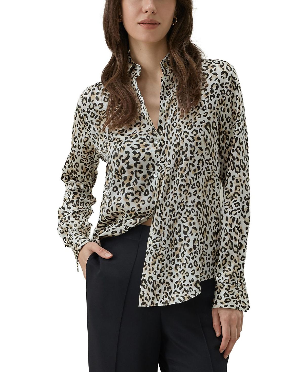 Lilysilk Leopard Print Silk Shirt