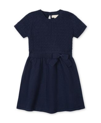  Girls' Organic Short Sleeve Cable Sweater Dress - Little Kid, Big Kid
