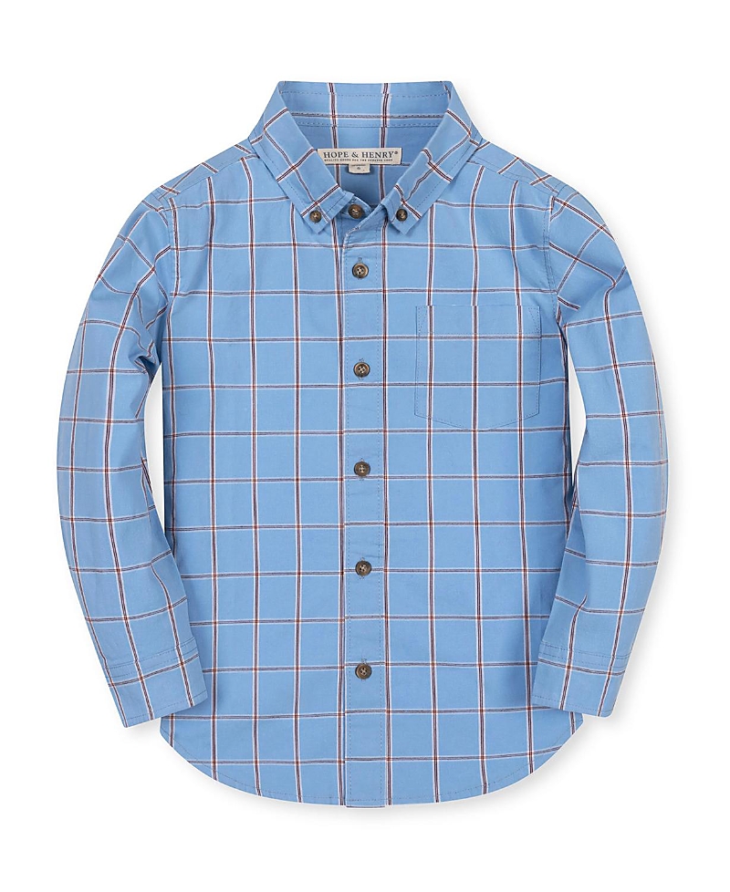Hope & Henry Boys' Organic Long Sleeve Stretch Poplin Shirt - Little Kid, Big Kid