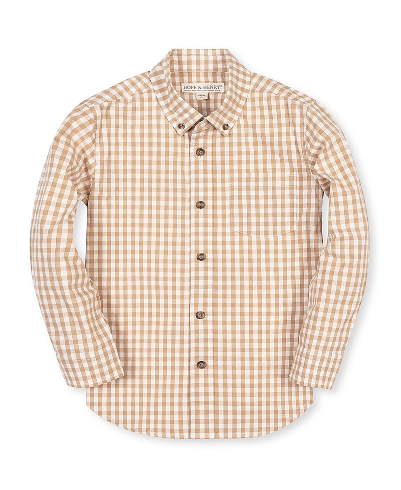 Hope & Henry Boys' Organic Long Sleeve Stretch Poplin Shirt - Little Kid, Big Kid