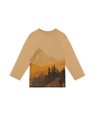 Boys' Organic Cotton Crew Neck Mountain Graphic Long Sleeve T-Shirt - Little Kid