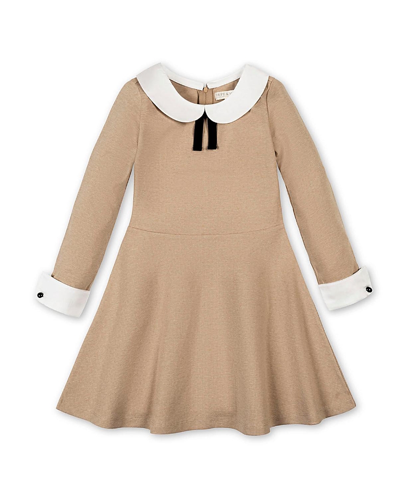 Hope & Henry Girls' French Look Ponte Dress with Bow - Little Kid, Big Kid