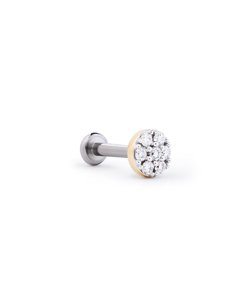 Ana Luisa Solid Yellow Gold Lab-Grown Diamond Circle Flatback Single Stud