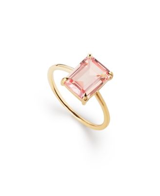  Solid Yellow Gold Light Pink Sapphire Spritz Ring